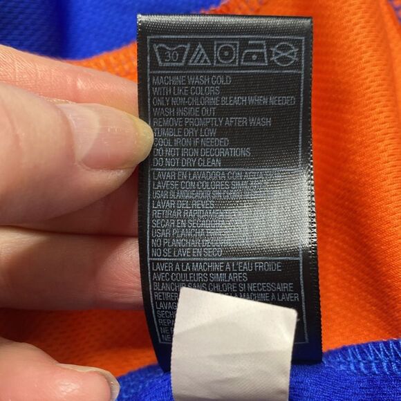 Adidas NBA Basketball Jersey Sleeveless V Neck Blue Orange Sz S - Picture 11 of 13